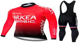 Ensemble de maillot de cyclisme d'hiver 2020 Pro Team ARKEA polaire thermique vêtements de cyclisme Ropa Ciclismo Invierno vtt maillot de vélo pantalon à bretelles kit4178934