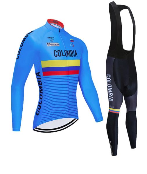 Ensemble de maillot de cyclisme d'hiver 2020 Pro Team COLOMBIA vêtements de cyclisme en polaire thermique Ropa Ciclismo Invierno vtt maillot de vélo pantalon à bretelles 9540671