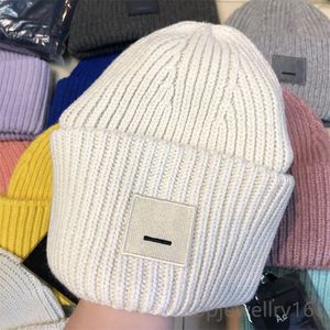 Diseñador de invierno Beanie Sombreros Diseñadores Mujeres AC Square Smiley Face Punto Versión alta Mujer Jersey Sombrero de lana Casual Cálido Elástico Caps ajustados