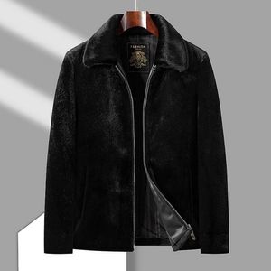 Veste chaude de styliste d'hiver pour hommes, manteau en fourrure de vison pour jeunes, beau intégré 28NT