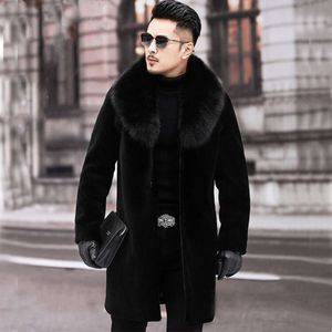 Manteau d'hiver en fourrure de styliste pour hommes, avec Faux col, épais pour plus de chaleur, à la mode et décontracté, Trench surdimensionné, tendance VI3K