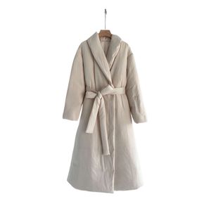 Designer d'hiver nouveau type de cape épaissie en vrac style minimaliste revers 90 duvet de canard blanc veste longue femme grand nom manteau avec ceintureHV50 4U0LX