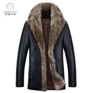 Winterontwerper schapenleren jas herenbont geïntegreerd middellange lengte pluche en verdikt C151