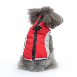 Winterhondenjassen voor kleine middelgrote honden, fleece hondenvest met ingebouwd harnas, waterdicht hondensneeuwpak, hondenwinterjas winddicht, rood