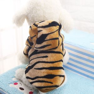 Manteaux d'hiver pour chiens vêtements pour petits chiens combinaison chaude vêtements en tissu de flanelle pour petit chien shih tzu tigre léopard conception vêtements pour animaux de compagnie