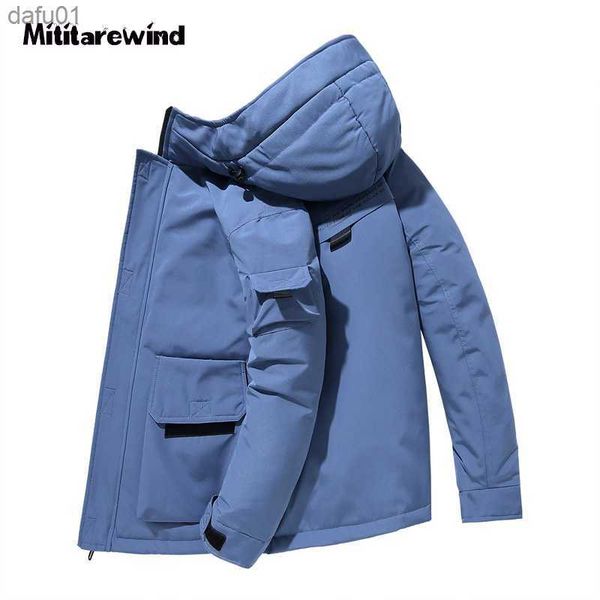 Manteau d'hiver en duvet pour hommes 90% de duvet de canard blanc Remplissage Keep Warm Puffer Jacket Men Hooded Big Pocket Outdoor Snow Down Coat M-XXXL L230520