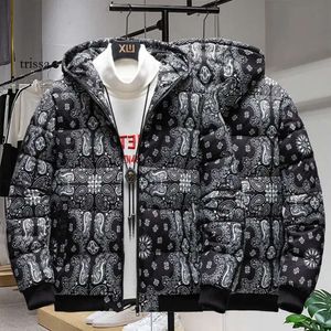 Manteau d'hiver Parka Bandana motif Paisley Haruku Hip Hop, vestes à capuche pour hommes, vêtements d'extérieur, coupe-vent, Streetwear