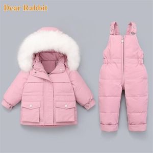 Winter Down Jacket Jumpsuit voor Baby Jongen Meisje Kleding Kleding Set 2 stks Overalls Kinderen Peuter Snowsuit Coat 1-4 jaar 2111203