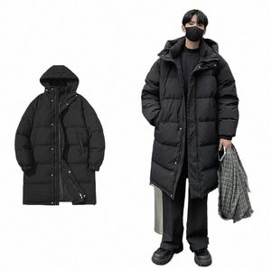 Hiver doudoune hommes chaud Fi surdimensionné épaissi Lg manteau hommes vêtements coréens lâche épais manteau à capuche hommes Parker S-3XL F0ZC #