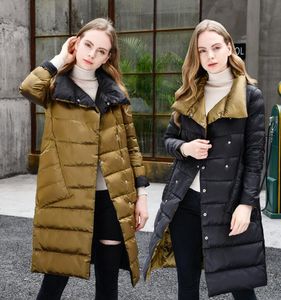 Winter donsjack dames parka's jassen coltrui lang casual licht warm eendendons dubbelzijdig dragen bovenkleding mode