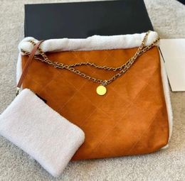 Sac poubelle d'hiver avec cordon de serrage, fourre-tout de styliste en laine d'agneau, grande capacité, sac à bandoulière unique, portefeuille de Shopping de haute qualité, sacs à main pour femmes