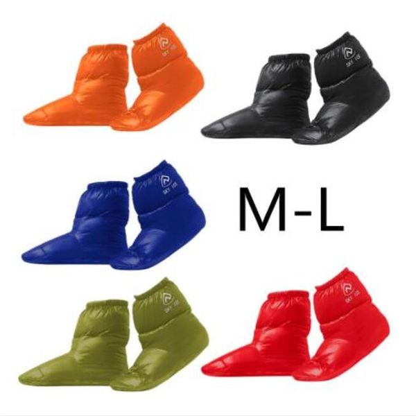 Chaussons d'hiver en duvet de canard Chaussettes Tente de camping en plein air Pantoufles chaudes Softy Bottes Couvre-chaussures en duvet doux Mules Réchauffeurs confortables