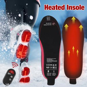 Semelle intérieure chauffante électrique d'hiver, télécommande Rechargeable, chauffe-pieds, réglage de la température à 3 niveaux, les semelles intérieures chaudes peuvent être coupées