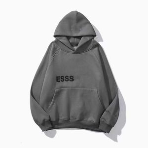 Winter ESS Hoodie Silicone Letter Hoodie Mens en Womens High Street Loose Plus Fleece Coat Hoodie Dik