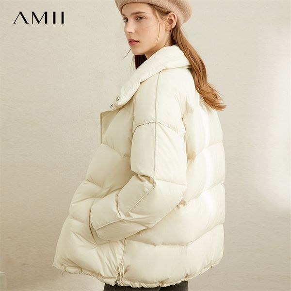 Station européenne d'hiver 90% duvet de canard blanc manteau solide vêtement féminin chaud pain court 11940599 210527