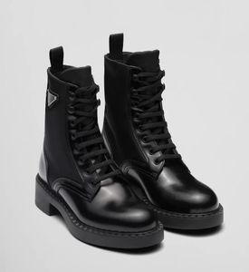 Hiver célèbre marque Monolith en cuir brossé Nylon bottines hommes Triangle chaussette chaussons grosse semelle à crampons confort Lady Martin moto butin de Combat