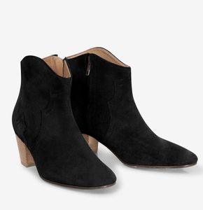 Hiver célèbre Isabels Dicker femmes bottines en daim cuir Marants Cowboy Boot Lady DEWINA Booty Party mariage Martin chaussons EU35-42 avec boîte