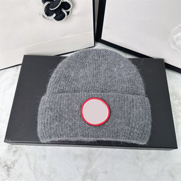 Gorro de lana de moda de invierno para hombre y mujer, gorro tejido con pelo de conejo, gorro de lana clásico de moda para exteriores, gorros versátiles para mantener el calor SDLX