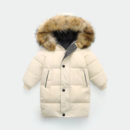 Wintermode Kinderen Down Jackets Dikke tieners Lagen Warm Parkas Kinderkleding voor 3-10 jaar Boy Girl Big Fur Collar Outerwear 231221
