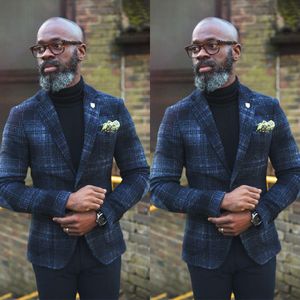 Abrigo de moda de invierno para hombre, chaqueta ajustada de manga larga, traje sólido de lana para hombre, trajes de Tweed de una sola pieza