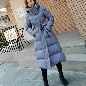 Mode d'hiver nouvelle veste à capuche épaissir grande taille bleu noir blanc manteau en duvet pour femme 200923