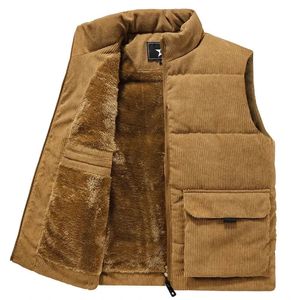 Hiver mode laine gilet mâle coton rembourré s manteaux hommes vestes sans manches gilets chauds vêtements grande taille 6XL 240131