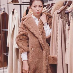 Hiver Faux Fur Coat Teddy Bear Brown Fleece Vestes Femmes Fashion Fashion Extérieur Veste floue épaisse par chèvre