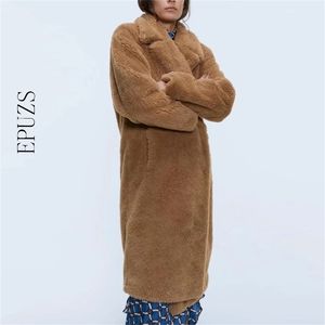 Manteau d'hiver en fausse fourrure femmes épais chaud teddy plus la taille veste coréenne vêtements d'extérieur en laine d'agneau 210521