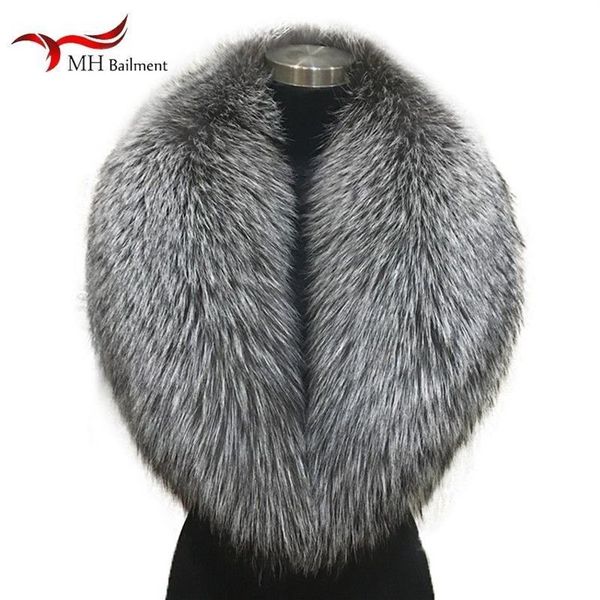 Hiver femme 100% col de fourrure de renard argenté plein cuir écharpe de renard rouge châle réel manteau en peluche veste en cuir col de fourrure écharpe femmes 20237f