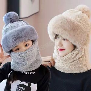 Hiver femme chapeau écharpe casquettes cou plus chaud bonnets pulls masqué capuche cache-oreilles chapeaux hommes femmes enfants chaud en peluche polaire chapeaux