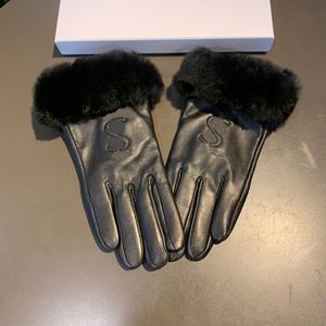 Winter Five Fingers Handschoenen Dames Leer Korte Fleece Verwarmende Verdikte Handschoen Trendy Vintage Beschermende Handschoenen Cadeau Cadeau