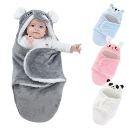 Sacs de couchage en flanelle d'hiver pour bébé, doublure en peluche, couverture pour poussette née, sac de couchage épais et chaud, 2023 240322