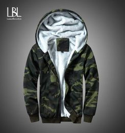 Fleep d'hiver Sweats à capuche Men Men de la fermeture à glissière Camouflage Mabille à capuche marque Homme Sweet-shirt de survêtement