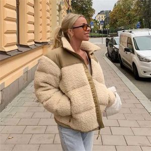 Winter Fleece Jas Vrouwen Faux Shearling Bovenkleding Jassen Vrouwelijke Suède Bont Jassen Jas Man Warm Verdikte Lam Puffer Jas 220207