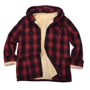 Chemises à capuche bordées d'hiver pour la flanelle masculine Red Plaid Vestes Shirt Automne Button European American Style 231221