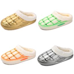 Hiver polaire épaissi chaud maison coton hommes femme doré argent vert orange noir tendance couple chaussures