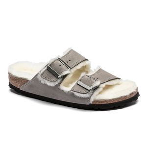 Flauschige Winterhausschuhe, Boston Clogs, Designer-Slipper-Sandalen, modische flache Kork-Slides, Wildleder-Clogs, großer Kopf, Arizona Mayari Sandale, modische Slipper