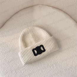 Bonnet d'hiver en laine pour homme et femme, cadeau, chaud, de styliste, tricoté, à la mode