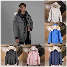 Winter Fourrure Down Parka Homme Jassen Chaquetas Bovenkleding Wolf Fur Goose Jacket Fourrure Manteau Wyndham Canada Jacket Coat Hiver Doudoune Heren qc