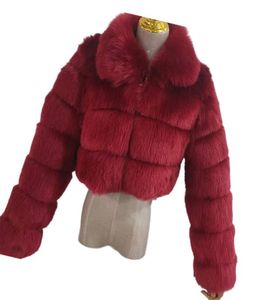 Invierno Fox Fur Chaqueta costura de la solapa corta Accesorios de boda para mujeres s a 4xl3847339