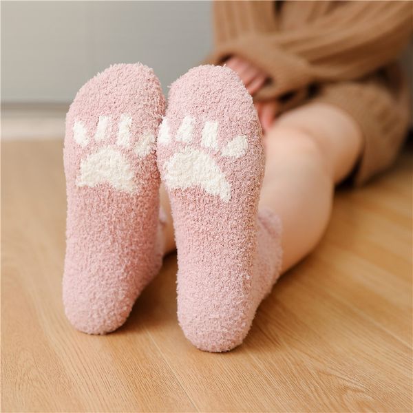 Winter Lustige Tier Nette Fuzzy Socken Frauen Dicke Cartoon Socke Baumwolle Warme Flauschigen Hause Boden Strumpfwaren Calcetines Haus Mujer