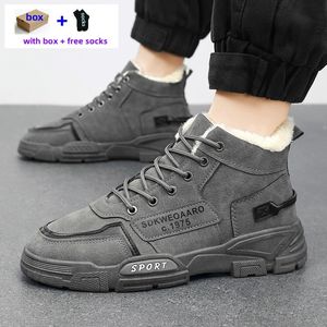 Winter Fuzz Boots Heren Designer Sneeuwbootjes Sneakers Hiking Fur Wear Resisting Leather enkel Half Boot Outdoor Man Sport Shoes Factory Item Z 44