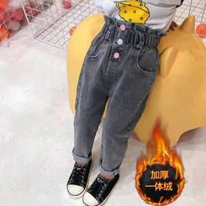 Hiver filles jean épaissir bébé jean chaud enfants pantalon taille élastique Demin pantalon pour enfants casual bébé jean 240118