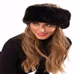 Inverno meninas de pelúcia hairbands de pele do falso headbands aquecedores de orelha earmuffs chapéu bandana para mulher 3040