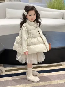 Gilet d'hiver pour filles, mignon, tutu, doudoune, vêtements pour enfants, vêtements d'extérieur chauds