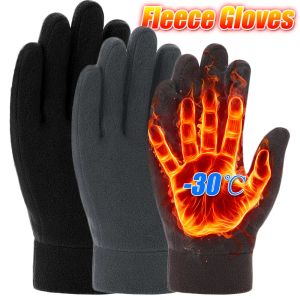 Winterhandschoenen voor heren Fietsen Fiets Thermisch Fleece Koude weerstand Wind Waterdicht Fiets Warm Buiten Hardlopen Skiën Mitten shake fleece zachte handschoenen