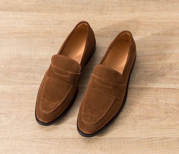 Hiver fait à la main de haute qualité en cuir suédé mocassins hommes chaussures sans lacet conduite chaussure chaussures décontractées hommes