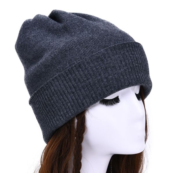 Hiver chapeau hiver plaine tricoté automne hiver chaud cachemire doux slouchy crâne crâne crânes bonnets hommes femmes street chapeaux y201024