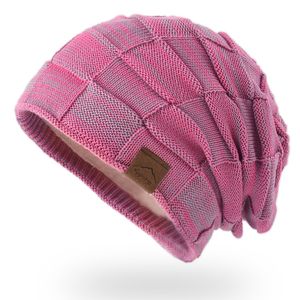 Gorro de invierno cálido de talla grande, gorro tejido para exteriores, gorro de lana con pompón para hombre y mujer, gorros de ganchillo elásticos informales, gorro para mujeres y hombres