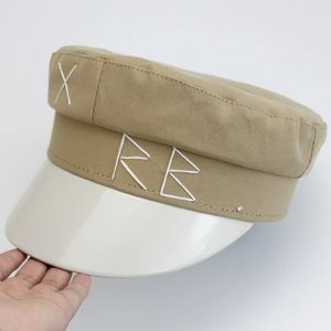 Chapeaux d'hiver pour femmes mode coton marin chapeau broderie RB lettre militaire chapeau casual voyage plat haut casquette chaude casquette 240229